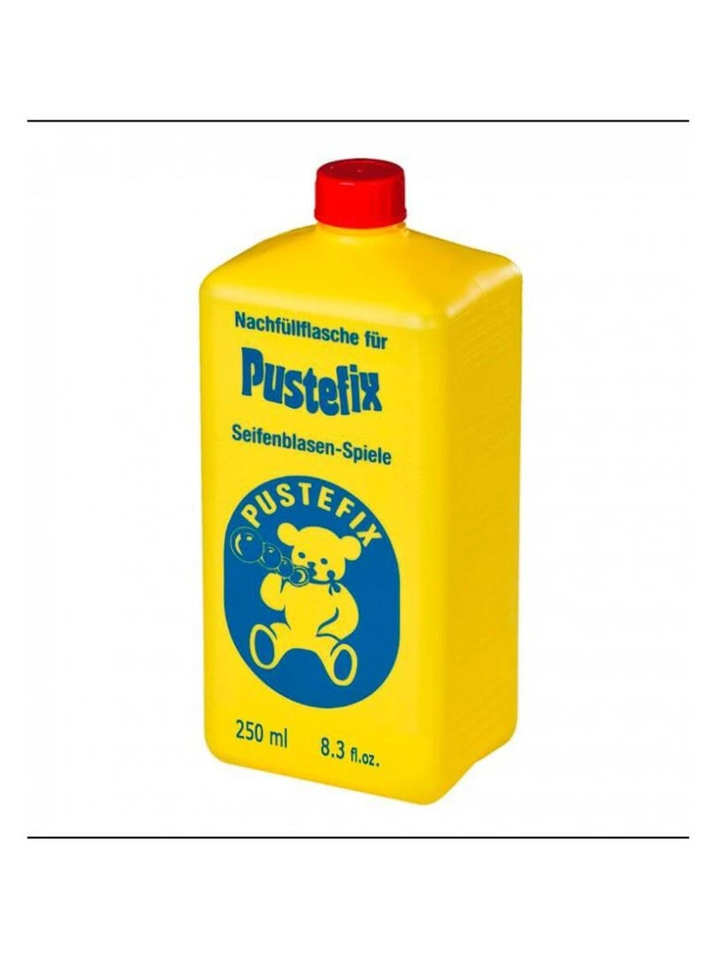 Grande bouteille de recharge de solution de bulles à savon Pustefix. Jaune