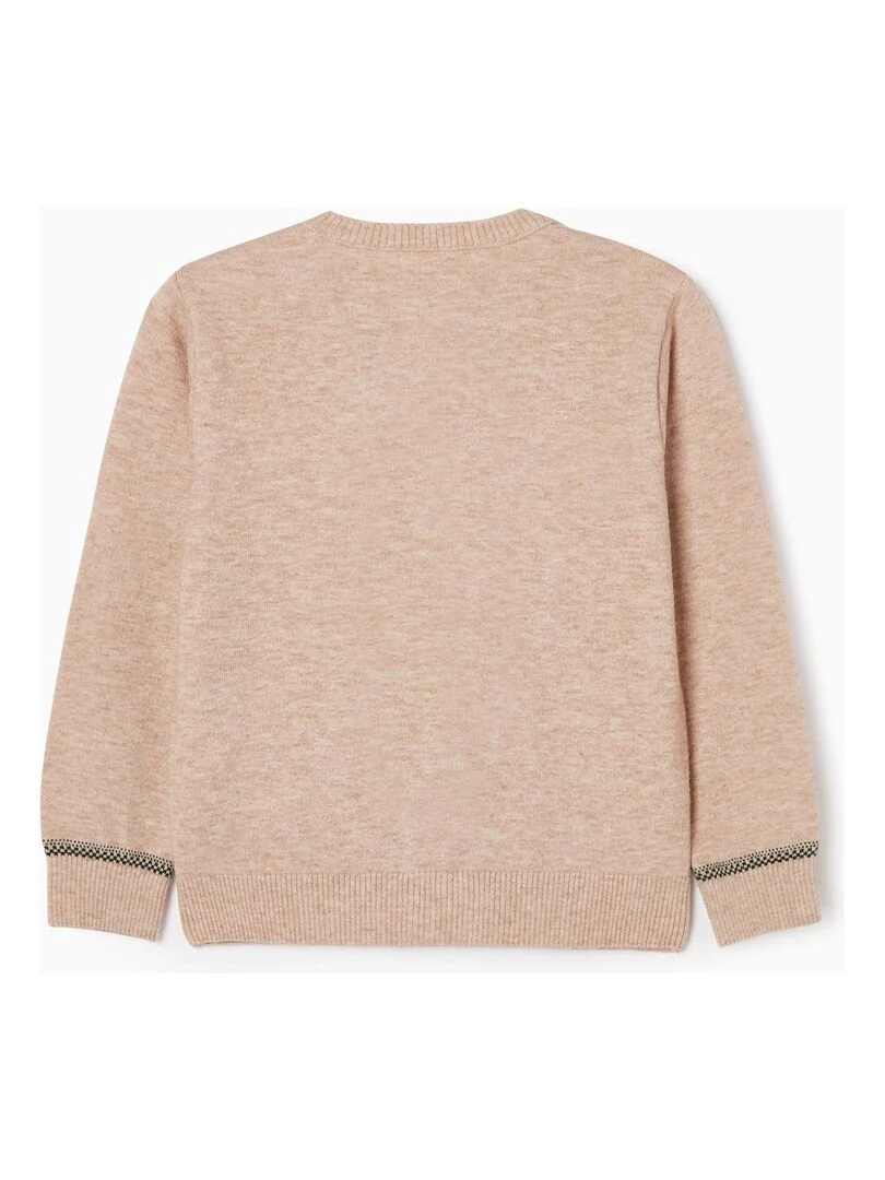 Gilet en Maille Fille 'B&S' NOËL Beige
