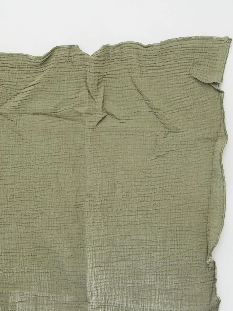 Couvre lit 1 personne en gaze de coton 130x160   kaki