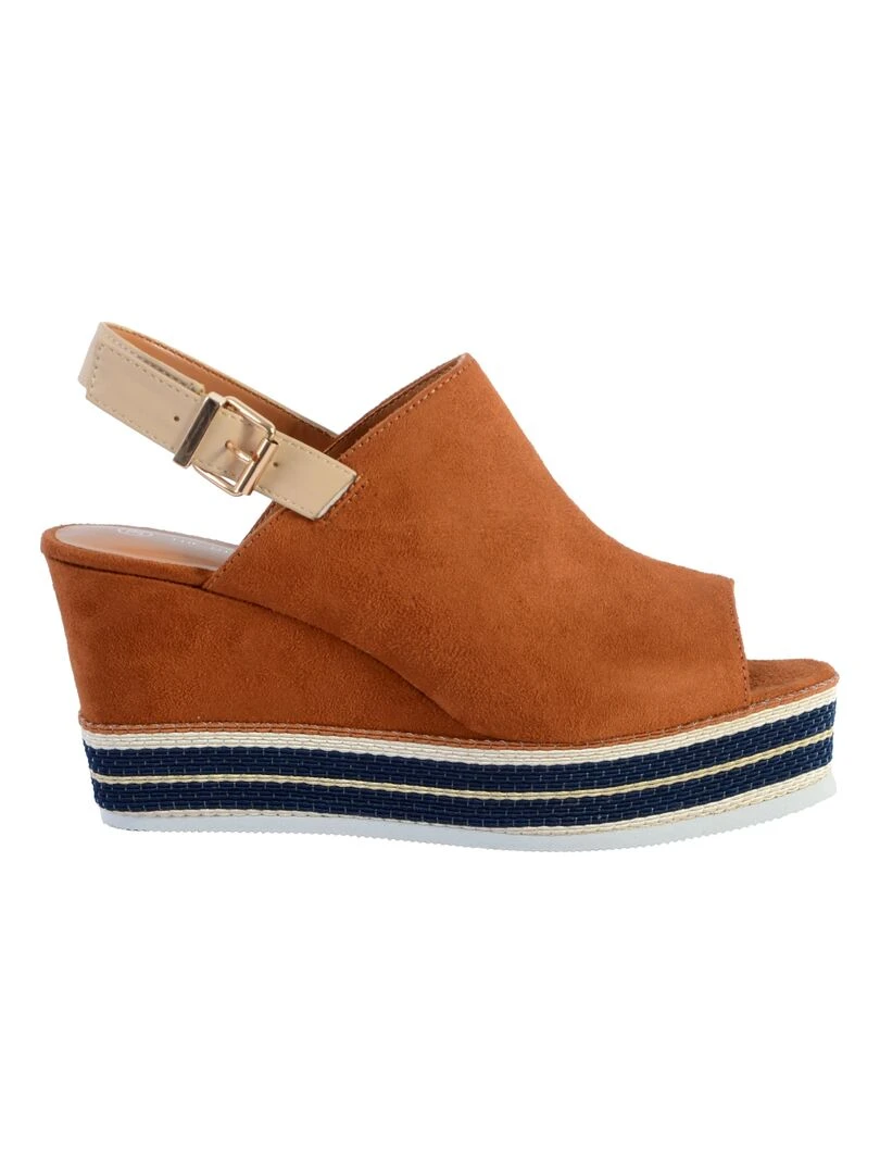 Sandale Compensée The Divine Factory QL3930   Marron