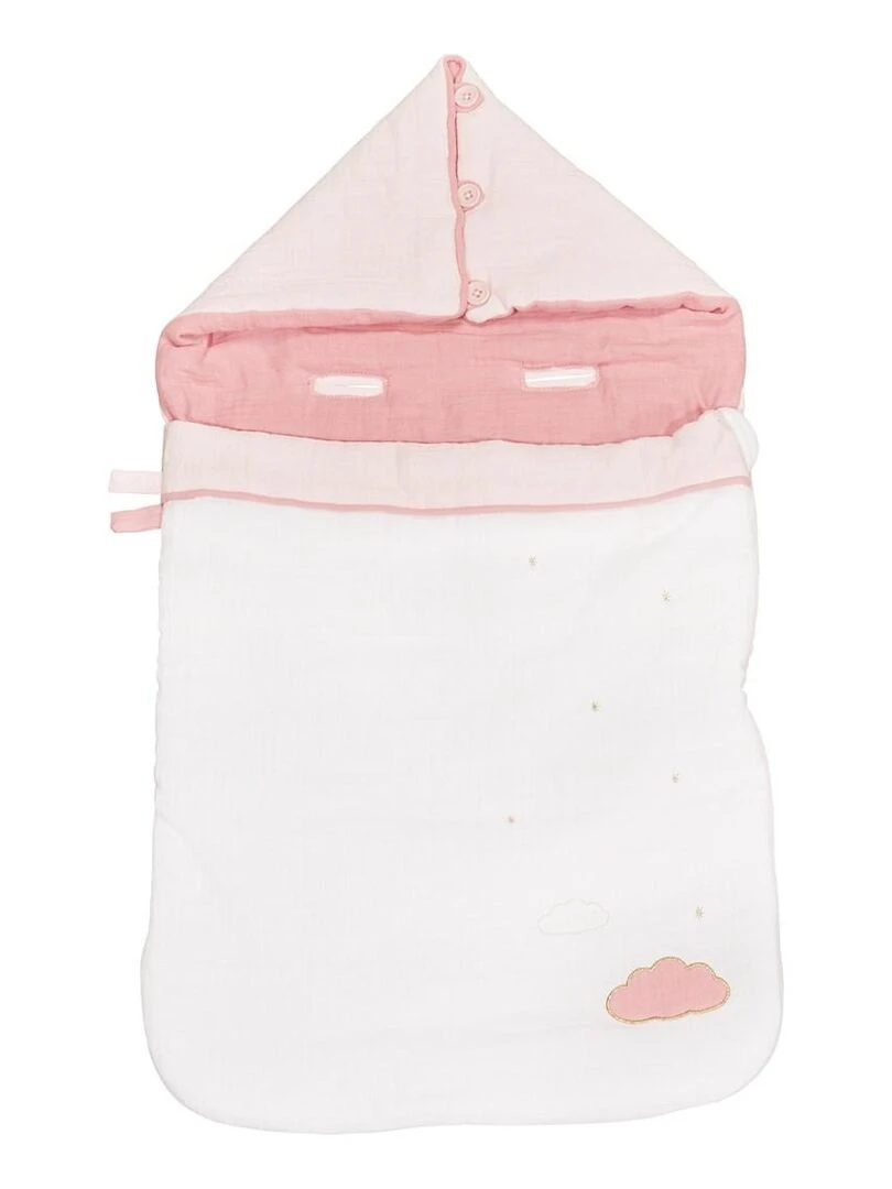Nid d'ange 0 3mois en coton blanc SAUTHON Blanc Rose