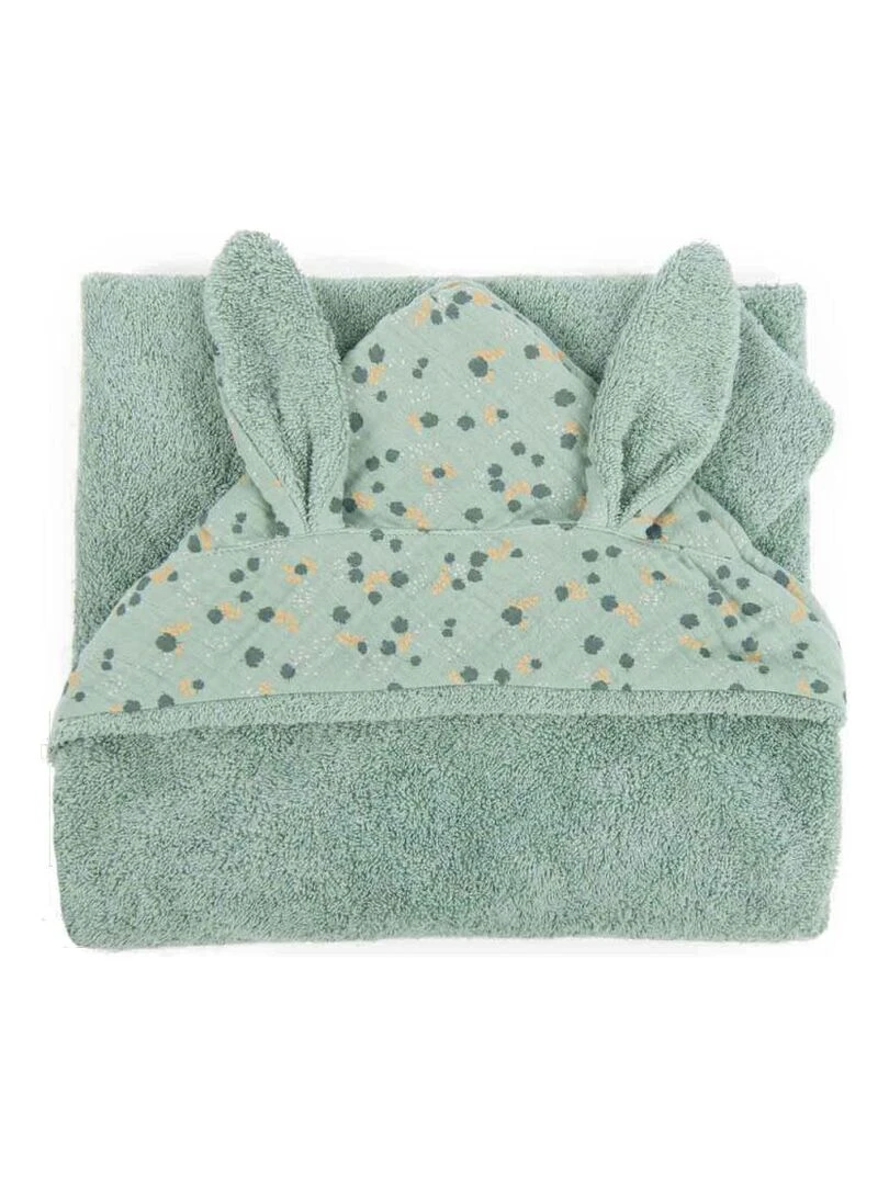 Sortie de bain Trois petits lapins Vert
