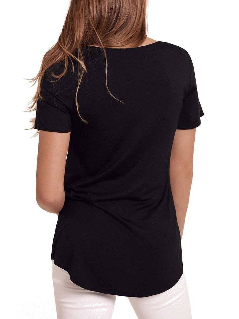 Top manches courtes Guaraja noir Noir