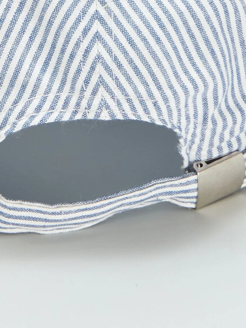 Casquette en toile rayée   Bleu