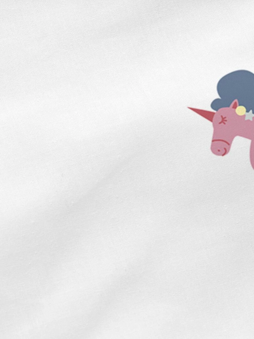 Taie d'oreiller Mini unicorn "Happyfriday"   Blanc