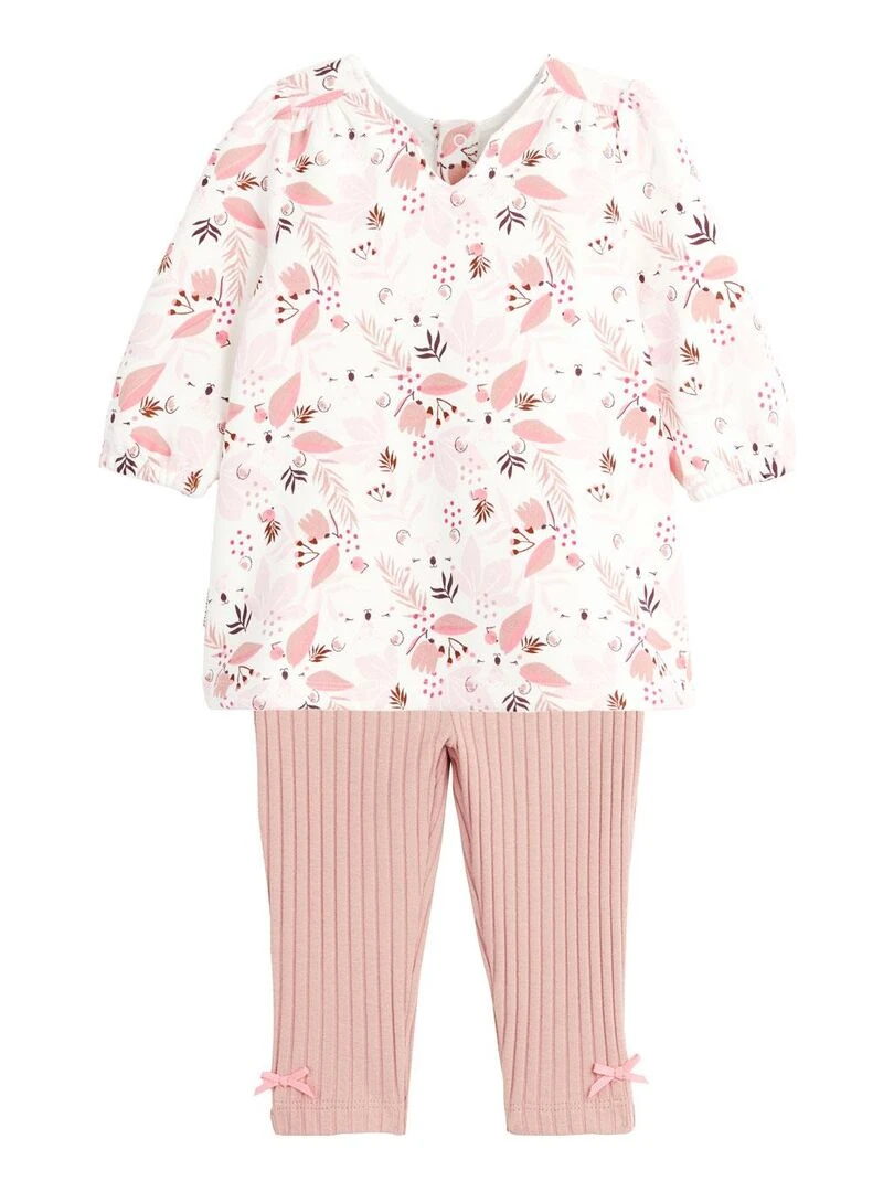Ensemble robe en molleton et legging bébé fille Alysse Rose