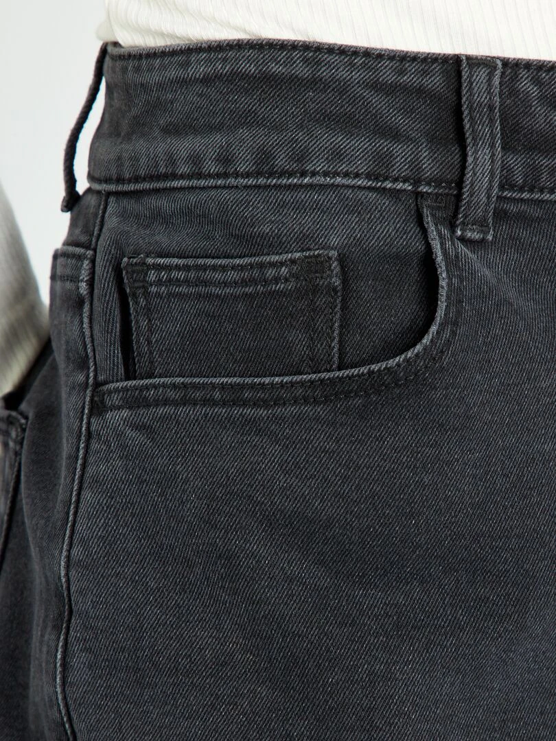 Jean mom à taille très haute   L30   Noir