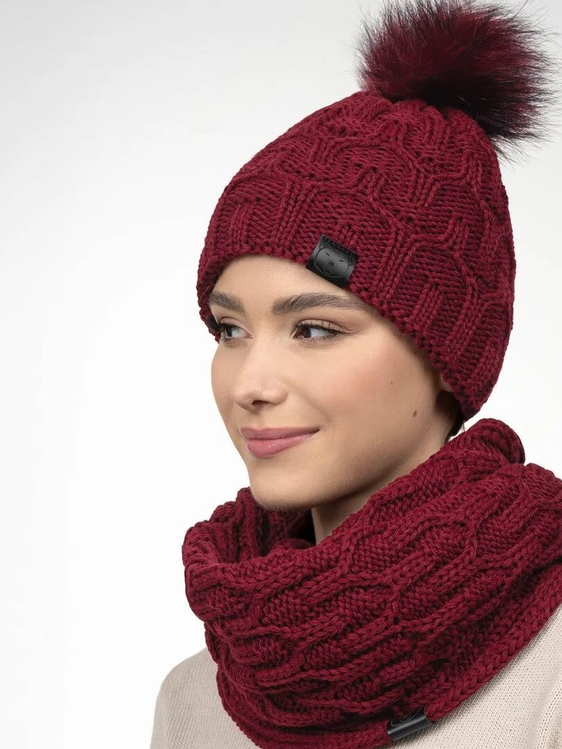Ensemble Snood Bonnet Maribel Made in UE Bordeaux