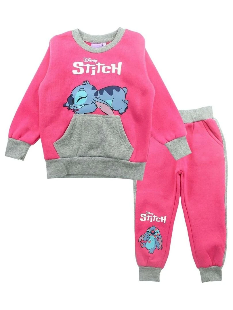 Disney Ensemble Sweat pantalon fille Imprimé Lilo Et Stitch Rose fushia