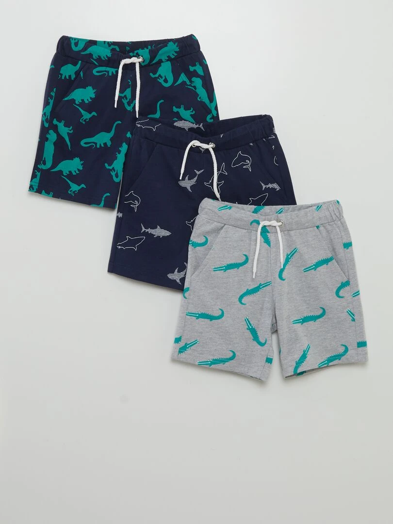 Lot de 3 shorts en jersey Bleu