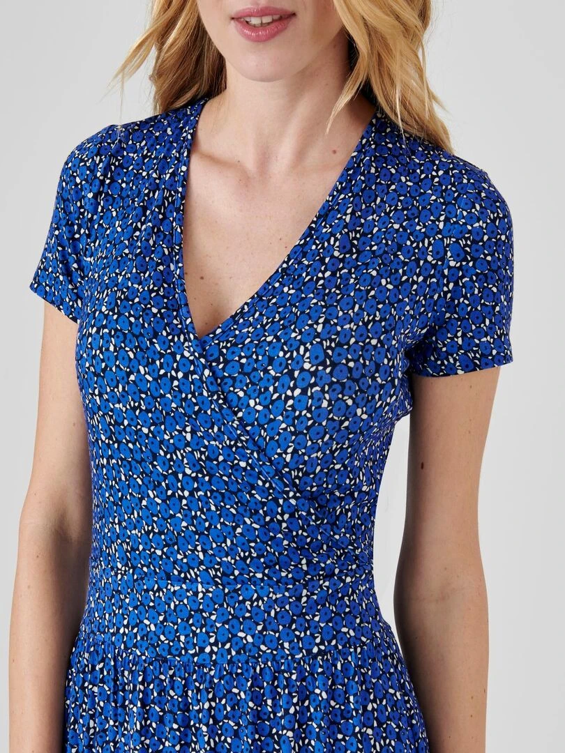 Robe effet cache coeur Damart Bleu