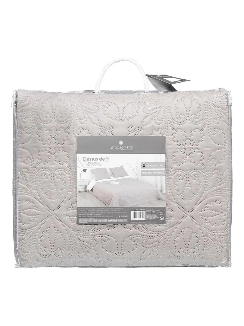 Dessus de lit  + taie(s) Arabesque taupe   Taupe
