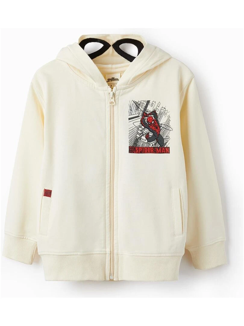 Manteau avec Fermeture Éclair et Capuche Masque pour Garçon 'Spider Man' MARVEL SPIDERMAN Beige clair