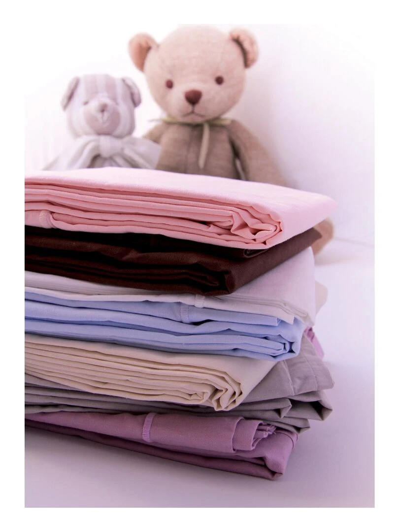 Drap plat avec point bourdon   Blanc