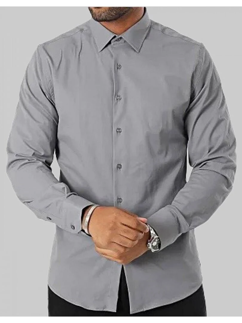 Chemise Slim Fit Kebello Gris