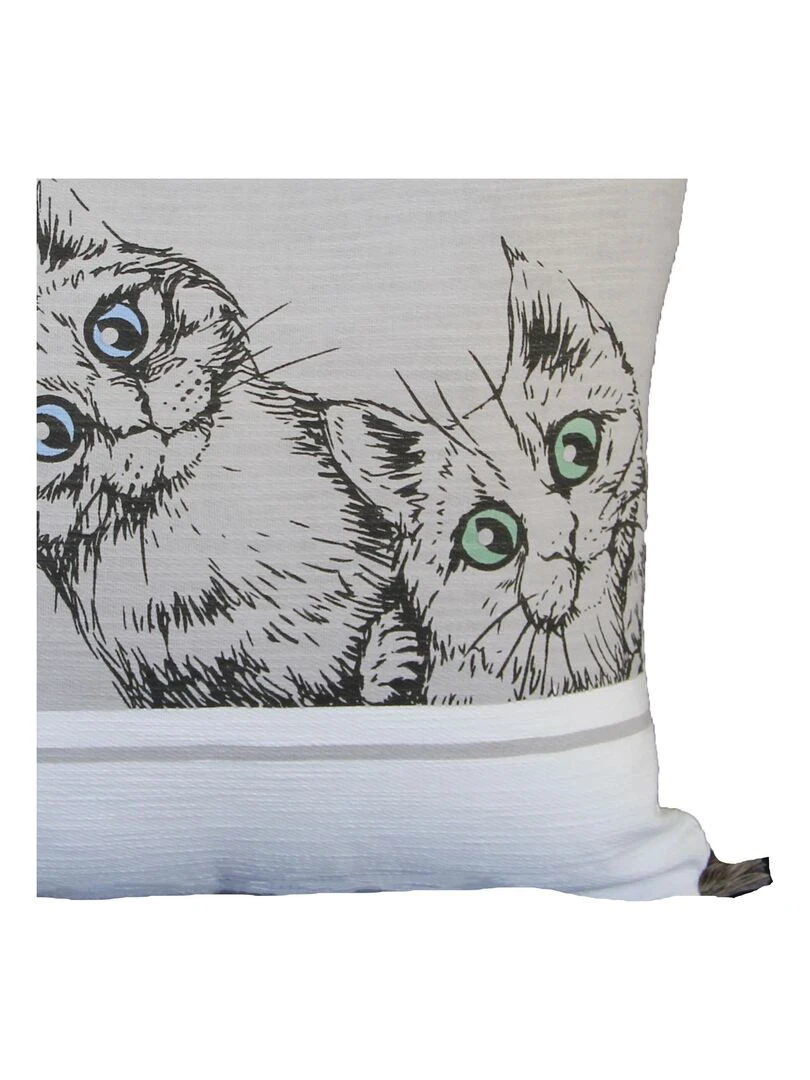 Coussin déhoussable Cats Gris souris