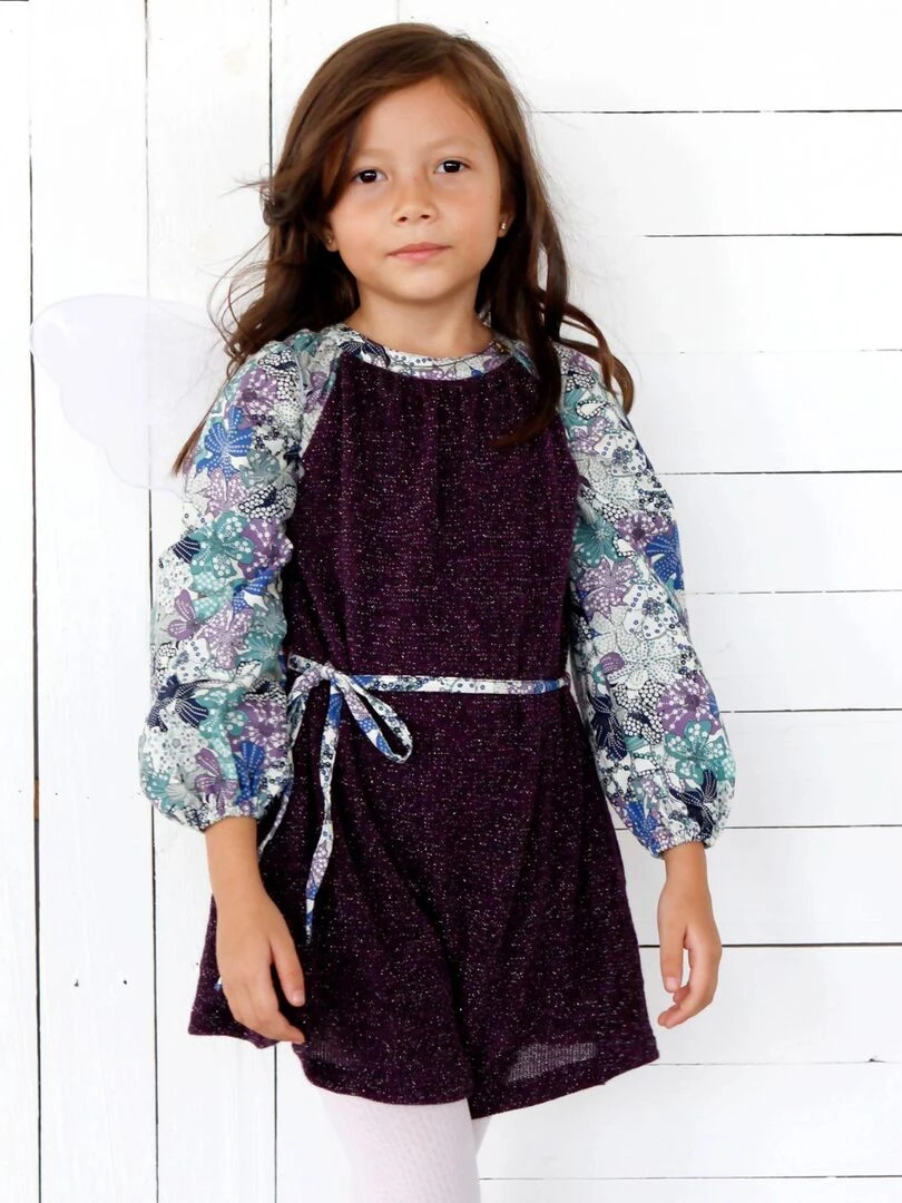 Robe Violette Fleurie Bleu/Lilas Fille ELISA 'LA FAUTE A VOLTAIRE' Bleu Jaune Blanc