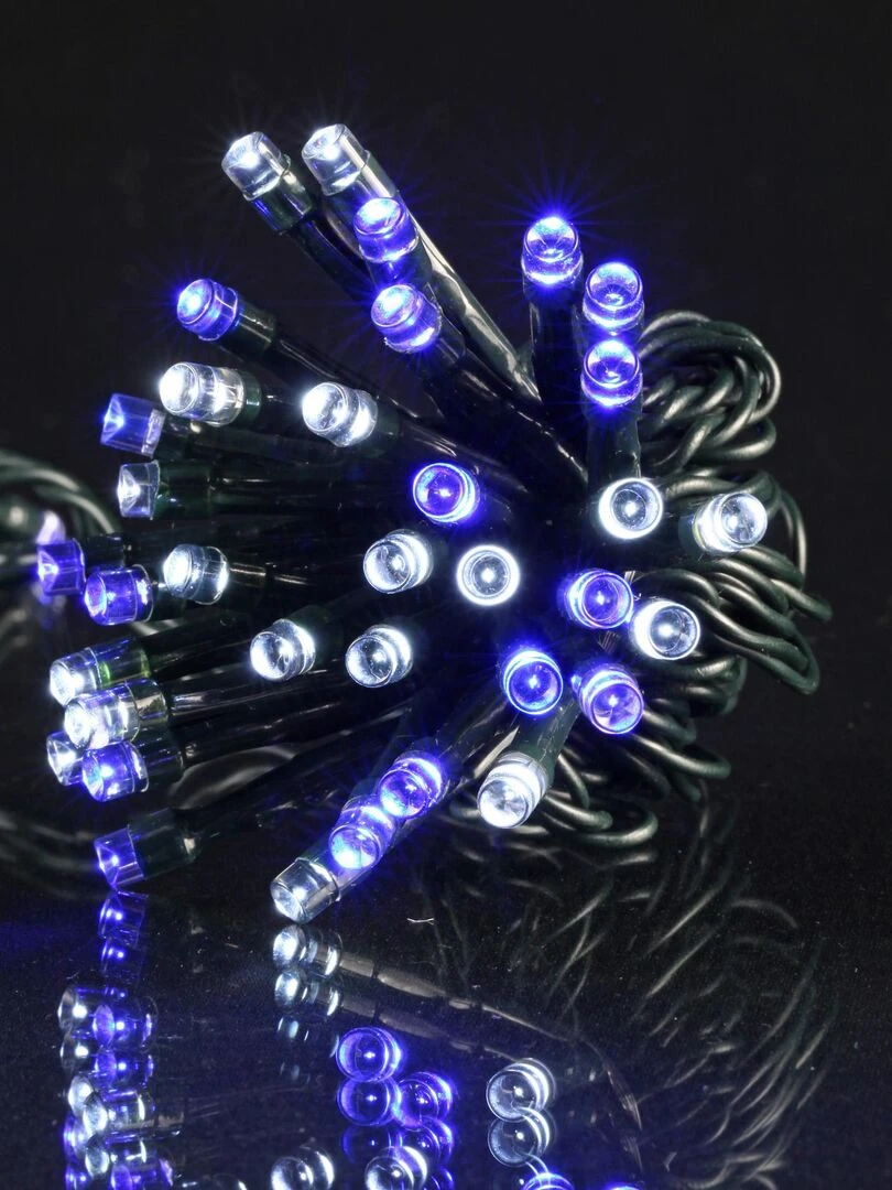 Guirlande 120 Led blanc bleues 6m Bleu