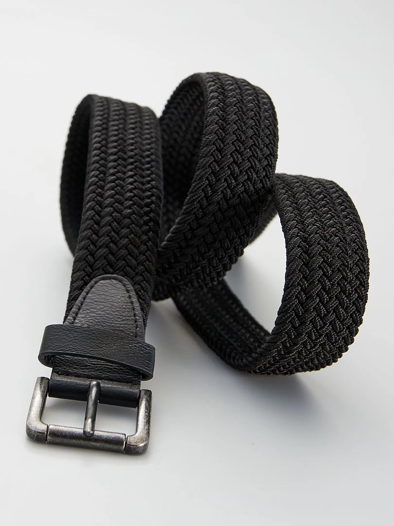 Ceinture tressée élastiquée noir