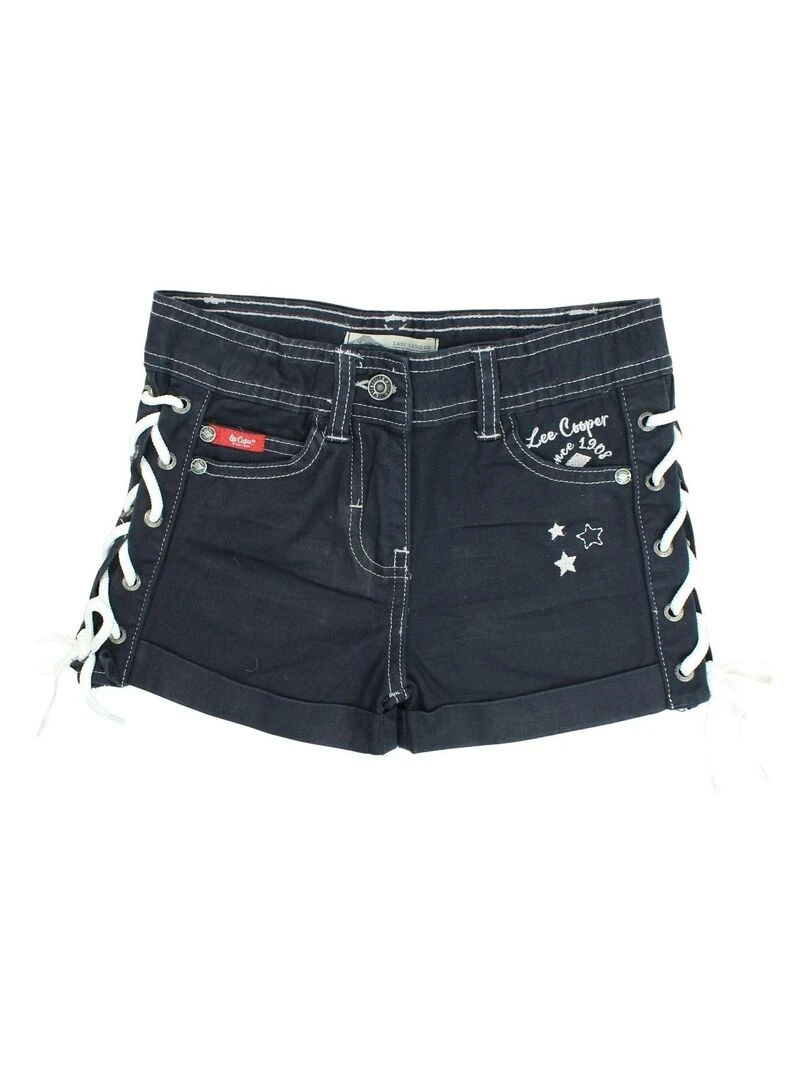 Lee Cooper Short fille imprimé logo en coton Bleu marine