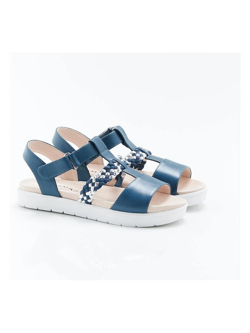 Sandales à brides tressées et lisses Amortyl Damart Bleu
