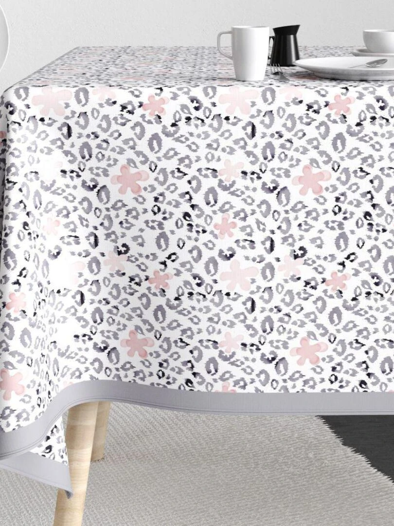 Nappe Polyester à motifs Yona Blanc