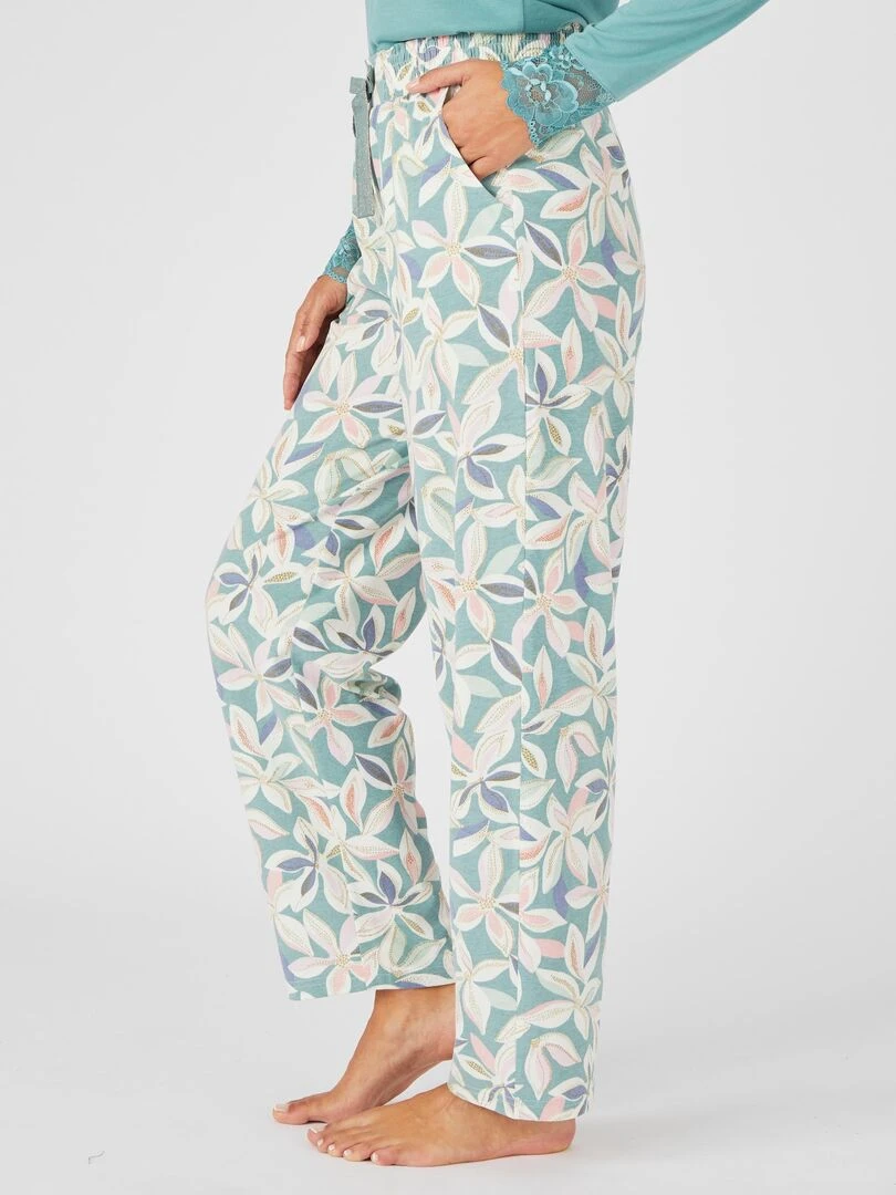 Pantalon de pyjama maille jersey    Damart   Vert chèvrefeuille