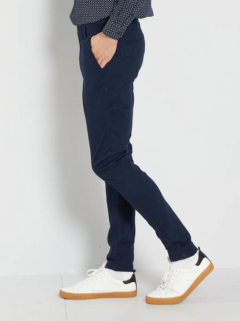 Chino skinny L34   bleu marine