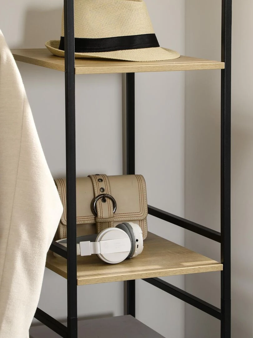 Penderie portant à vêtements style industriel   Beige