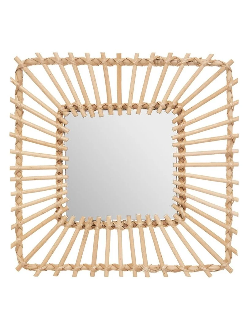 Miroir rotin carré 40x40 Beige