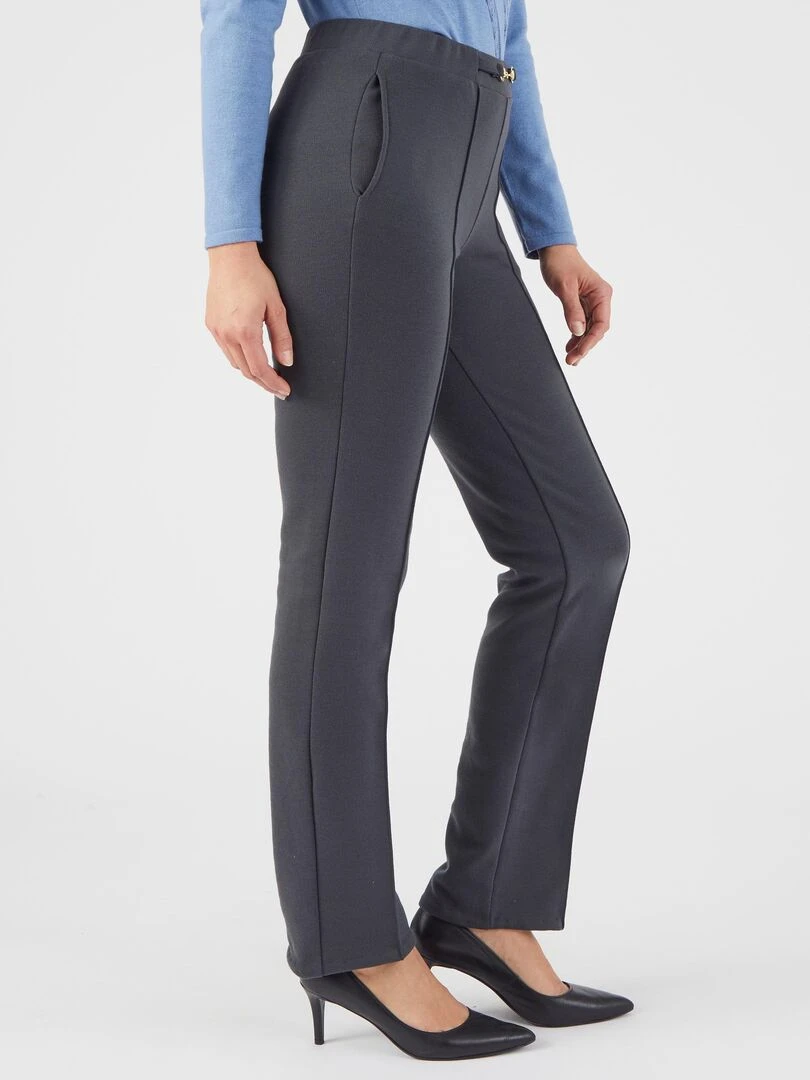 Pantalon droit maille milano Thermolactyl   Damart   Gris chiné