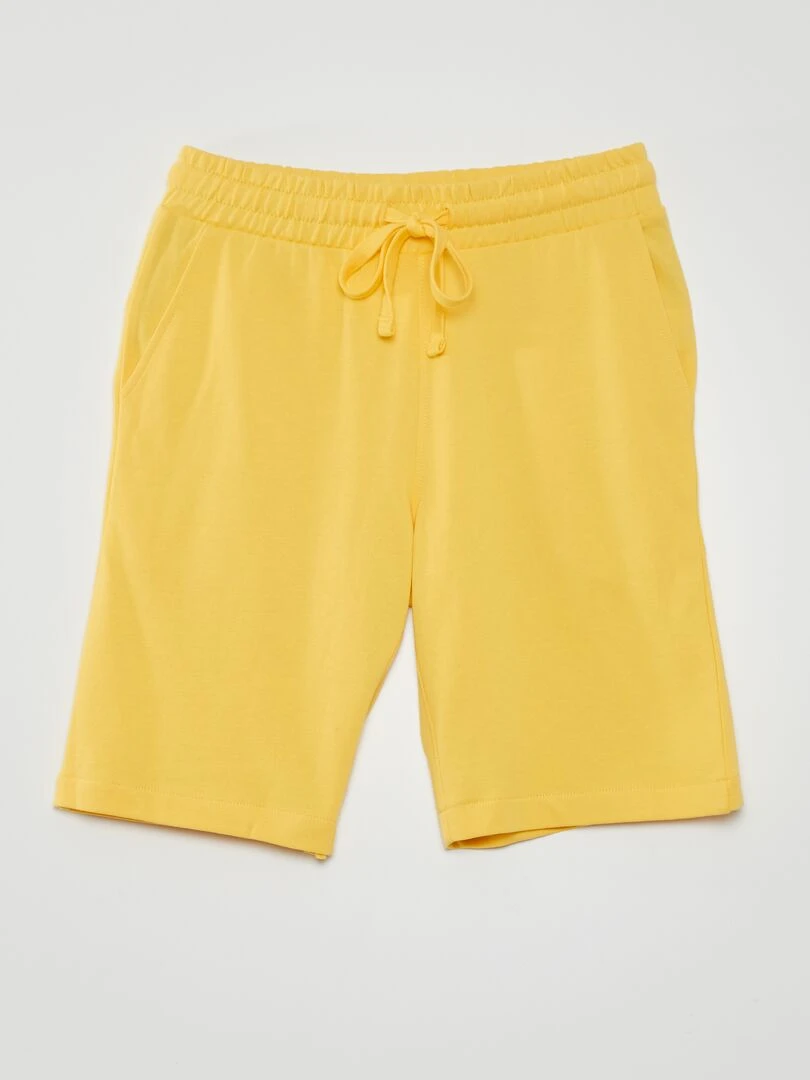 Short uni en molleton Jaune