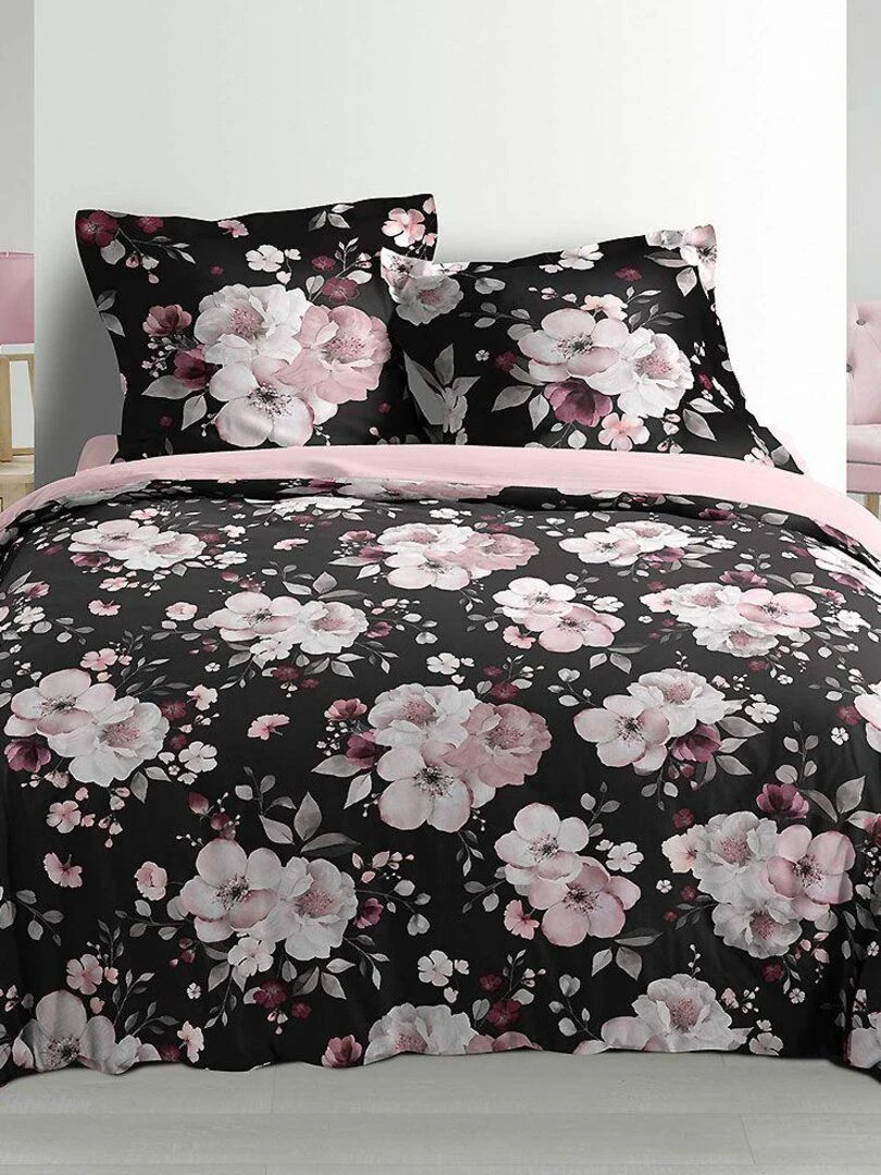 Parure de couette Velvet Flower   Noir Noir