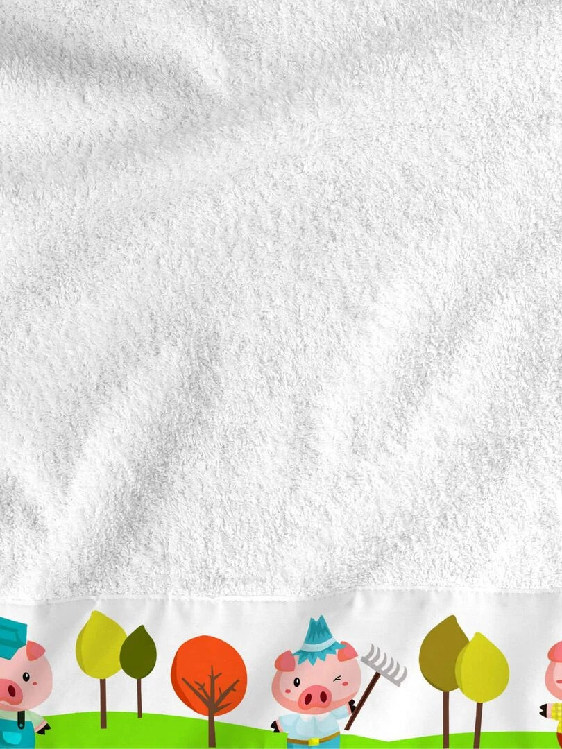 Lot de serviettes Piggys "Happyfriday"   Blanc