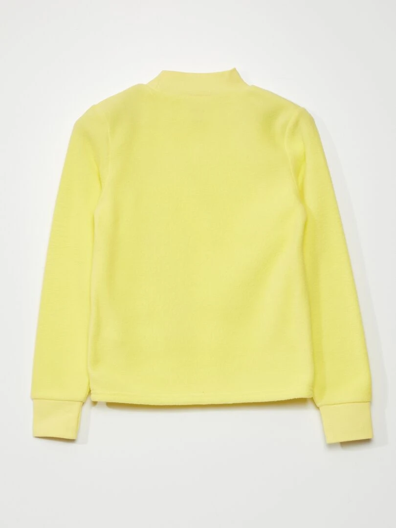 T shirt à manches longues en maille polaire   Jaune