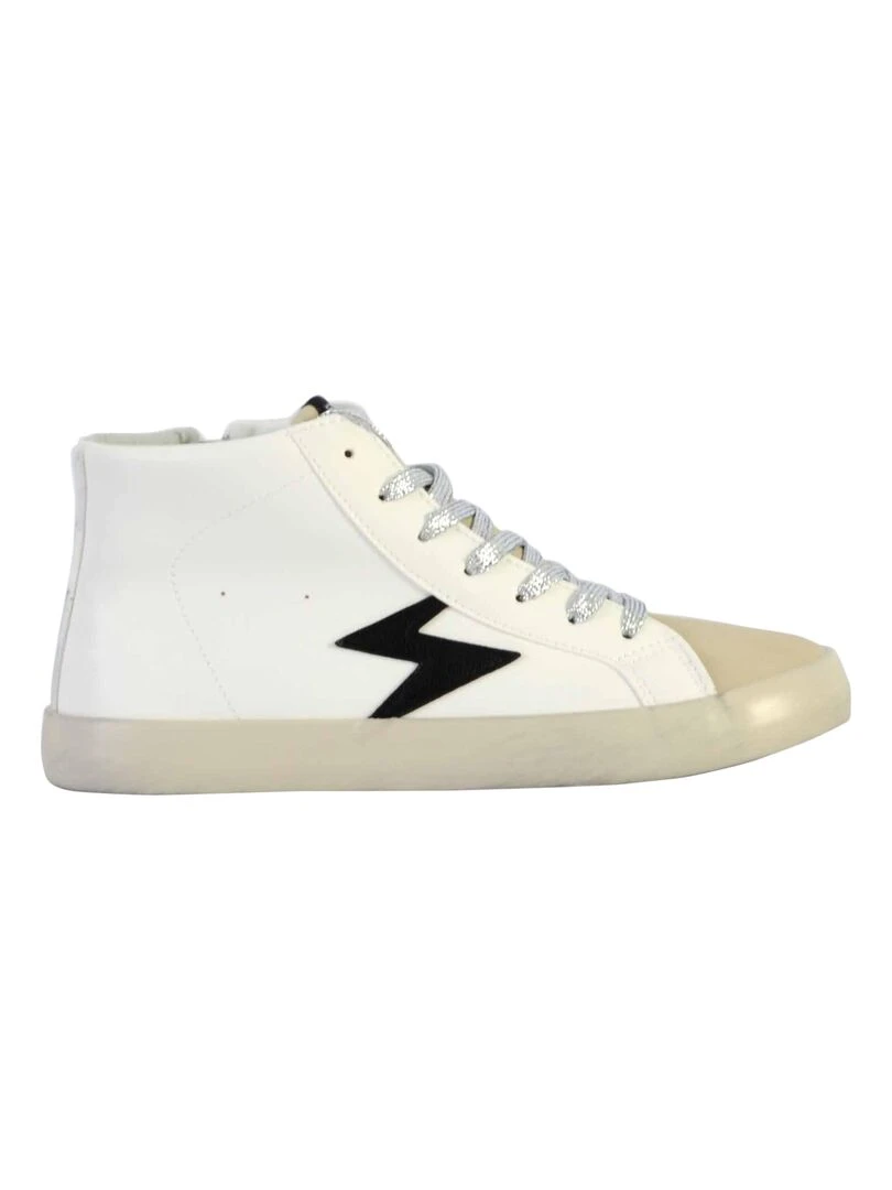 Basket Montante Cuir Le Temps Des Cerises Soho High Blanc