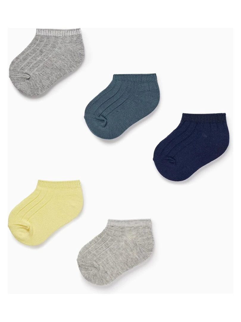 Lot 5 Paires de Socquettes Côtelées pour Bébé Garçon SICILIAN DAYS Multicolore