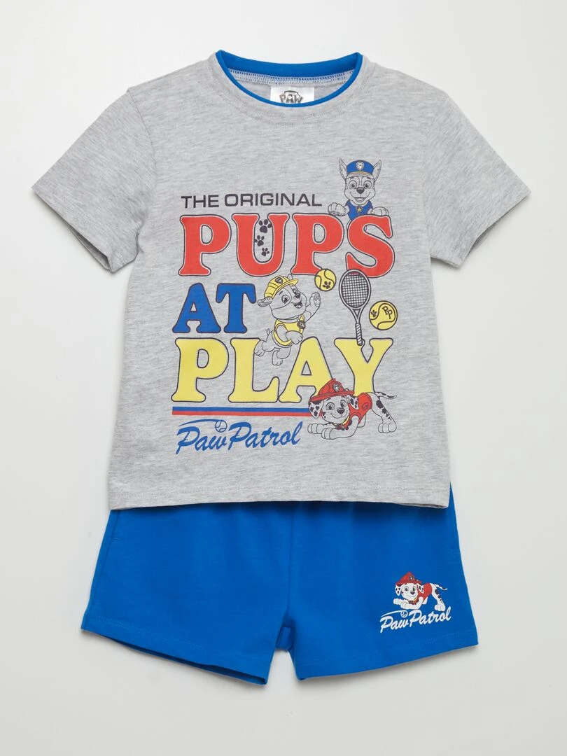 Ensemble t shirt + short 'Pat'patrouille' 2 pièces Gris