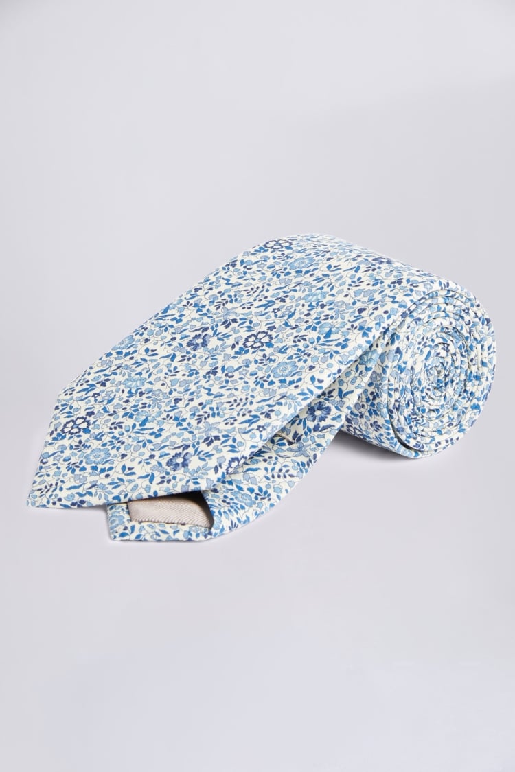 Blue Ditsy Floral Tie Made with Liberty Fabric Buy Online at Moss