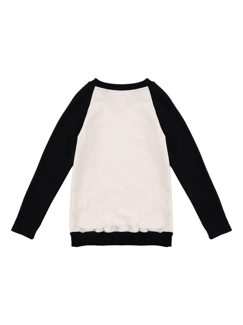 Sweat Beige Fille  Imprimé Bambi  THE FAWN   'LA FAUTE A VOLTAIRE'   Noir Beige