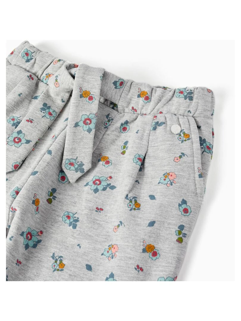 Pantalon de sport pour fille 'Flowers'   ROYALS OFF DUTY   Gris clair