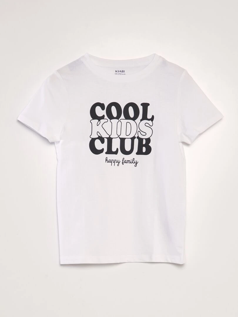 T shirt imprimé en coton Blanc cool