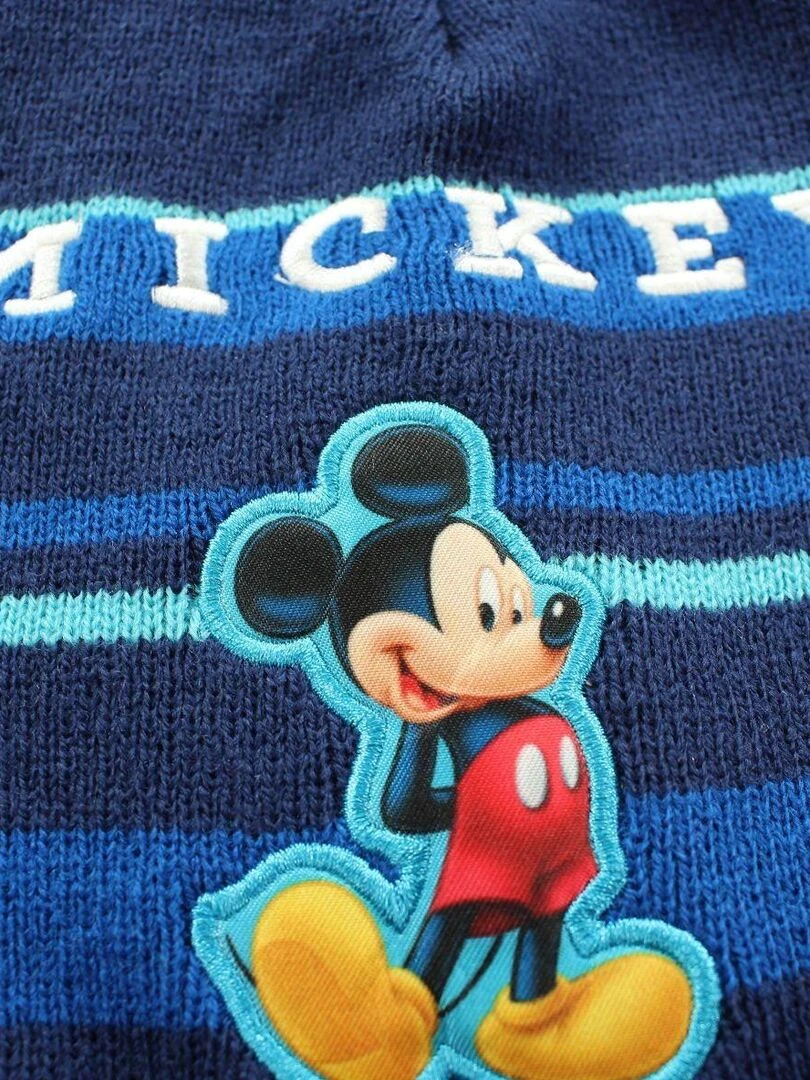 Disney   Bonnet gant garçon Imprimé Mickey   Bleu marine