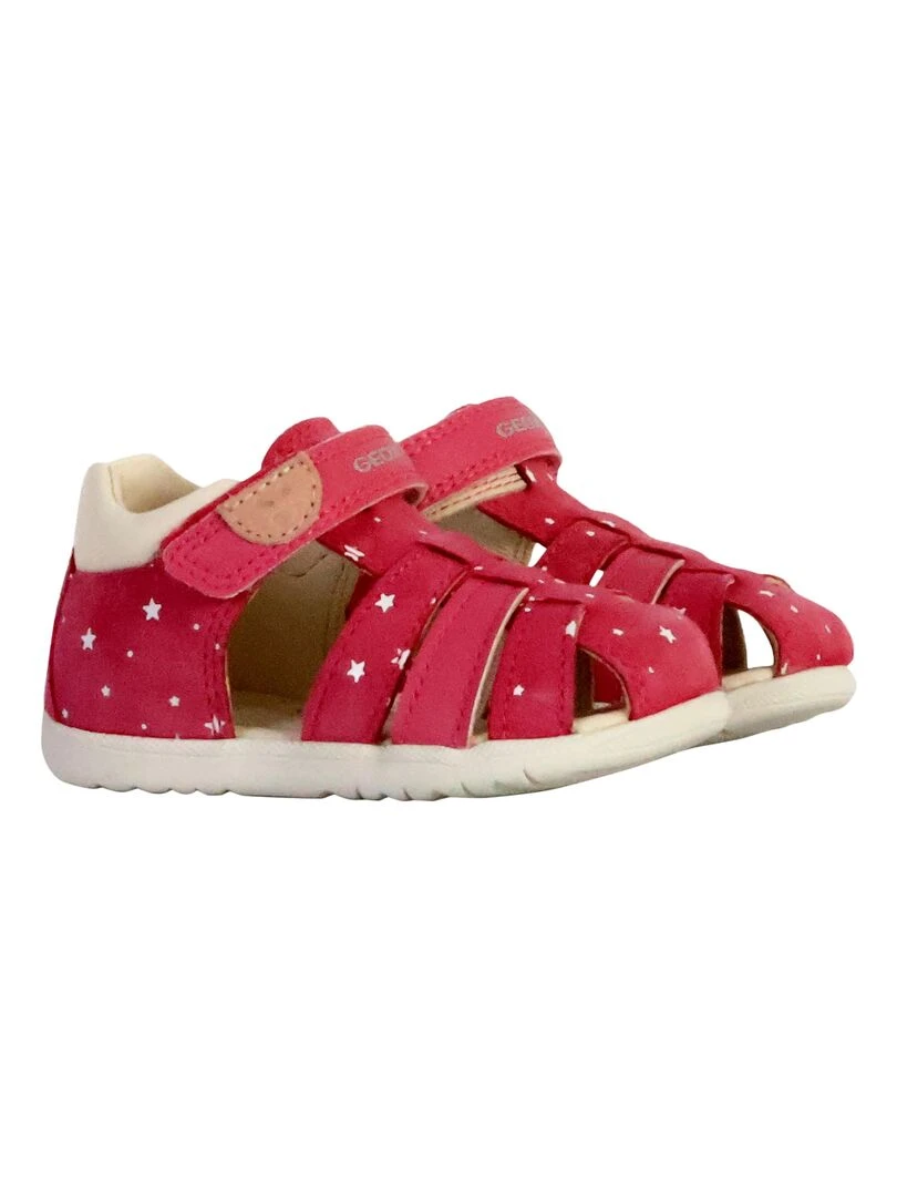 Sandale Cuir Enfant Geox Macchia B254VA   Rose