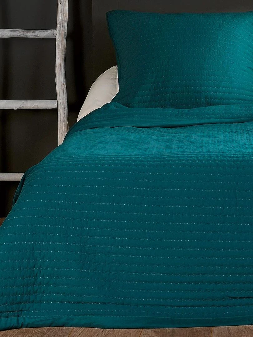 Couvre lit et taie matelassés Vert foncé