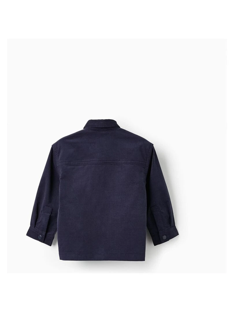 Manteau en velours côtelé en coton pour bébé garçon manches longues Skater's’ Dictionary Bleu foncé
