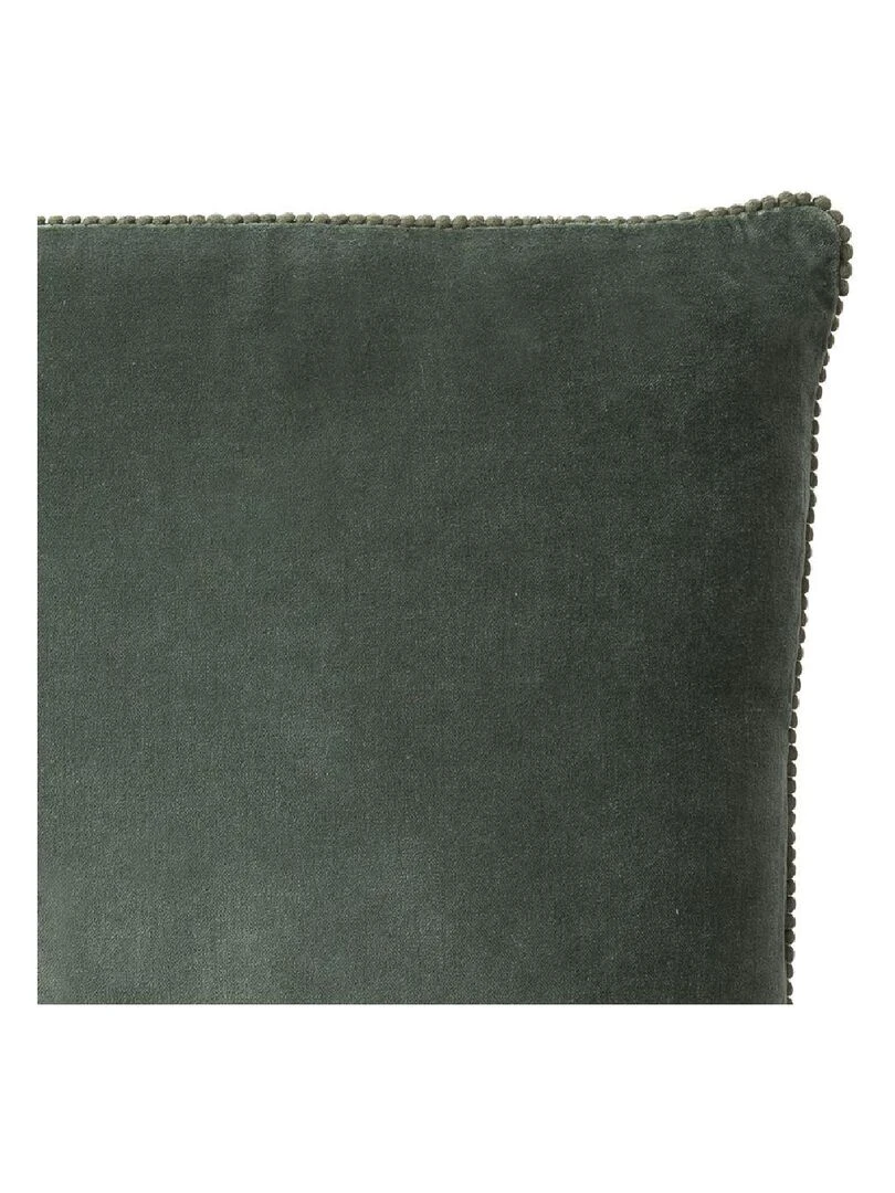Coussin en velours avec contour perlé 'Deko&co' Kaki