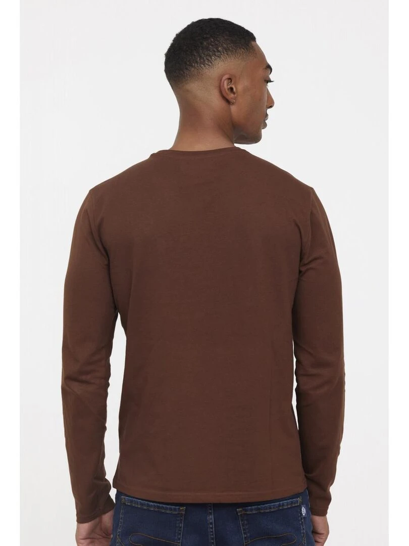 Lee Cooper   T Shirt manches longues coton regular AJESSY   Marron