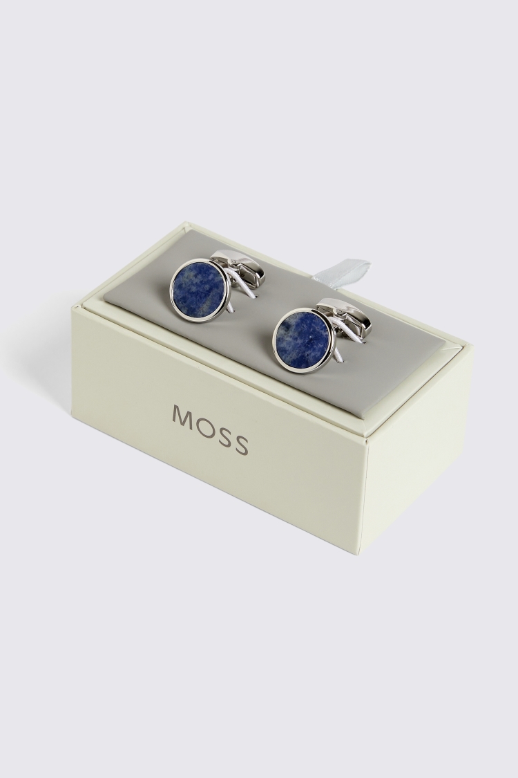 Blue Aventurine Stone Round Cufflinks Buy Online at Moss