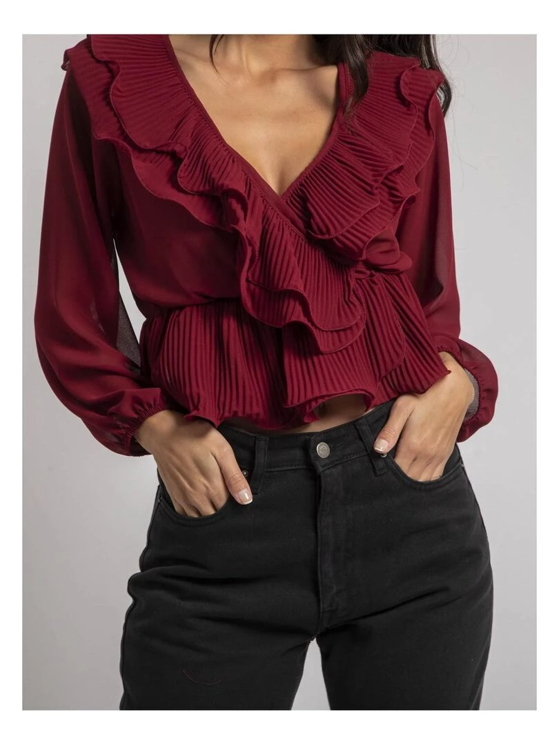 Blouse avec volants OPULA   Bordeaux
